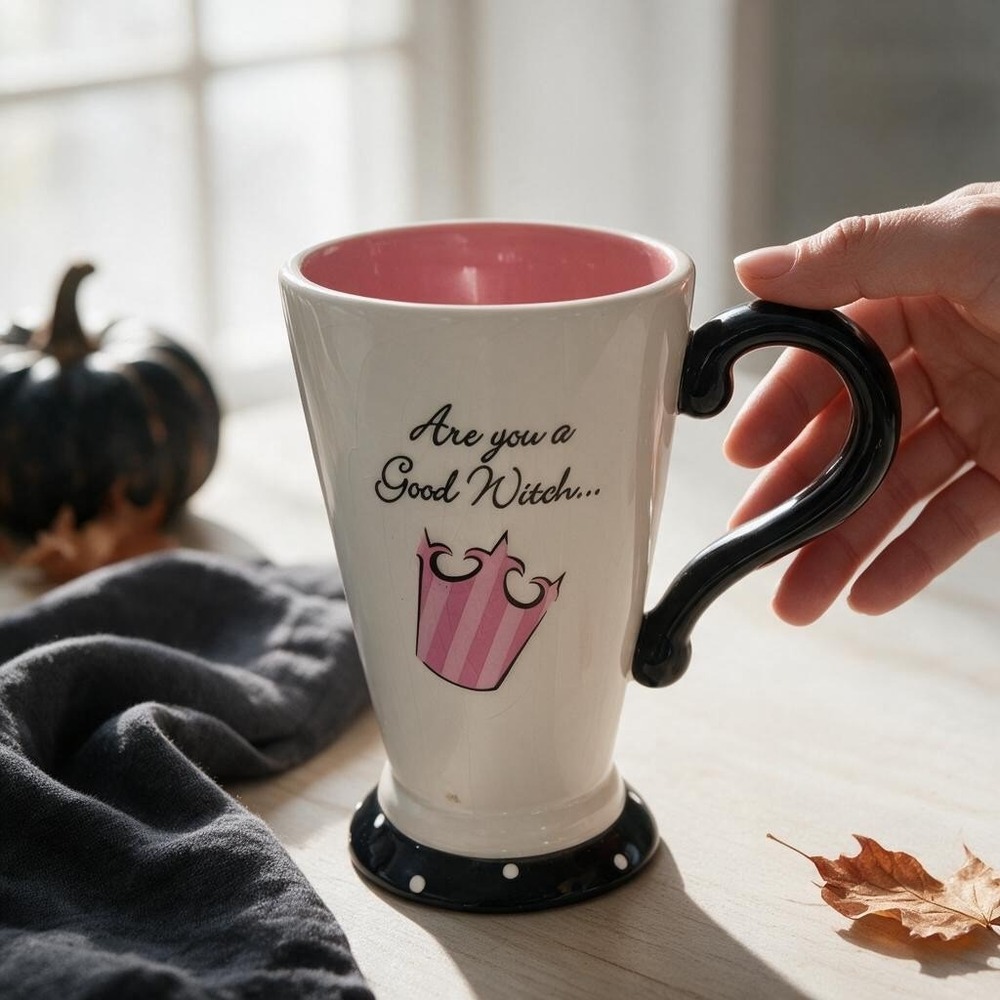 Wizard of Oz Mug Large White Pink Good Witch Bad Witch Turner Entertainment